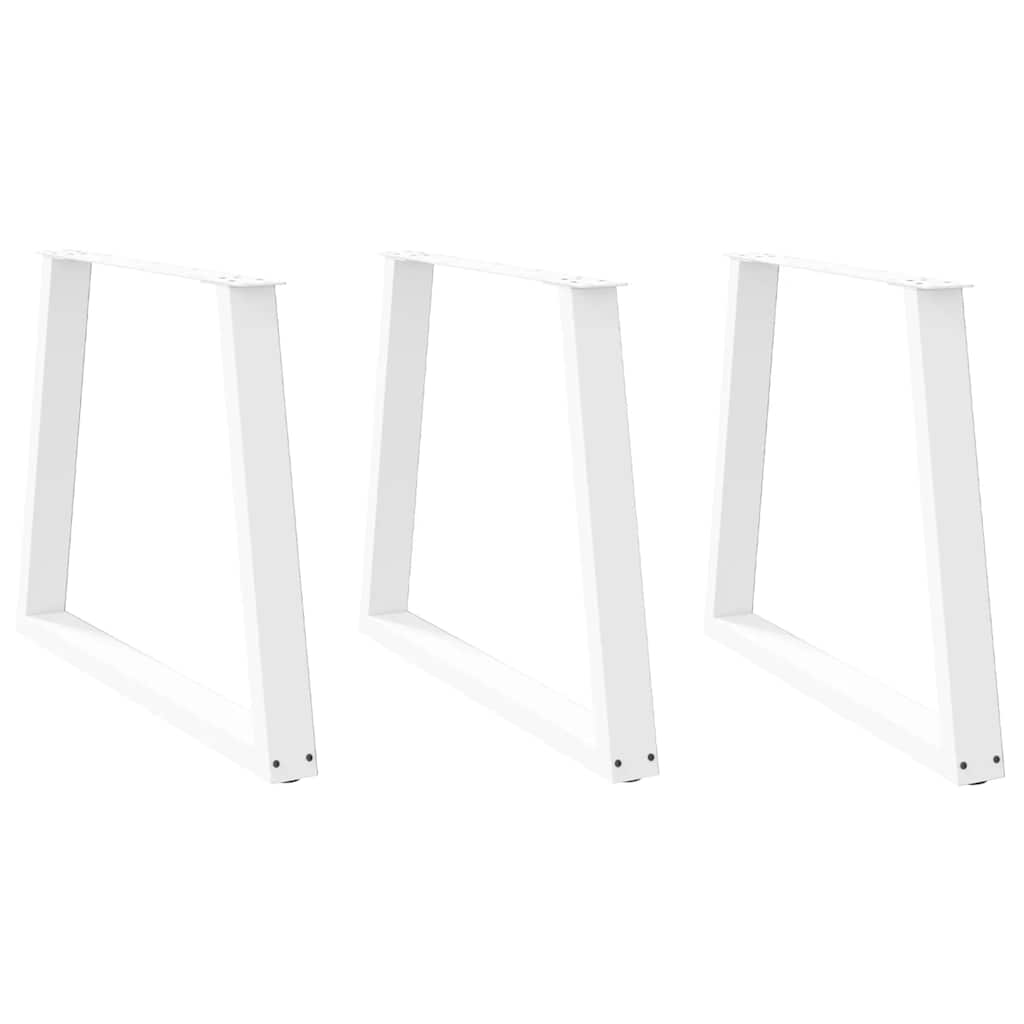 Pieds de table à manger en V, 3 pièces, blanc, 80 x (72-73,3) cm, acier