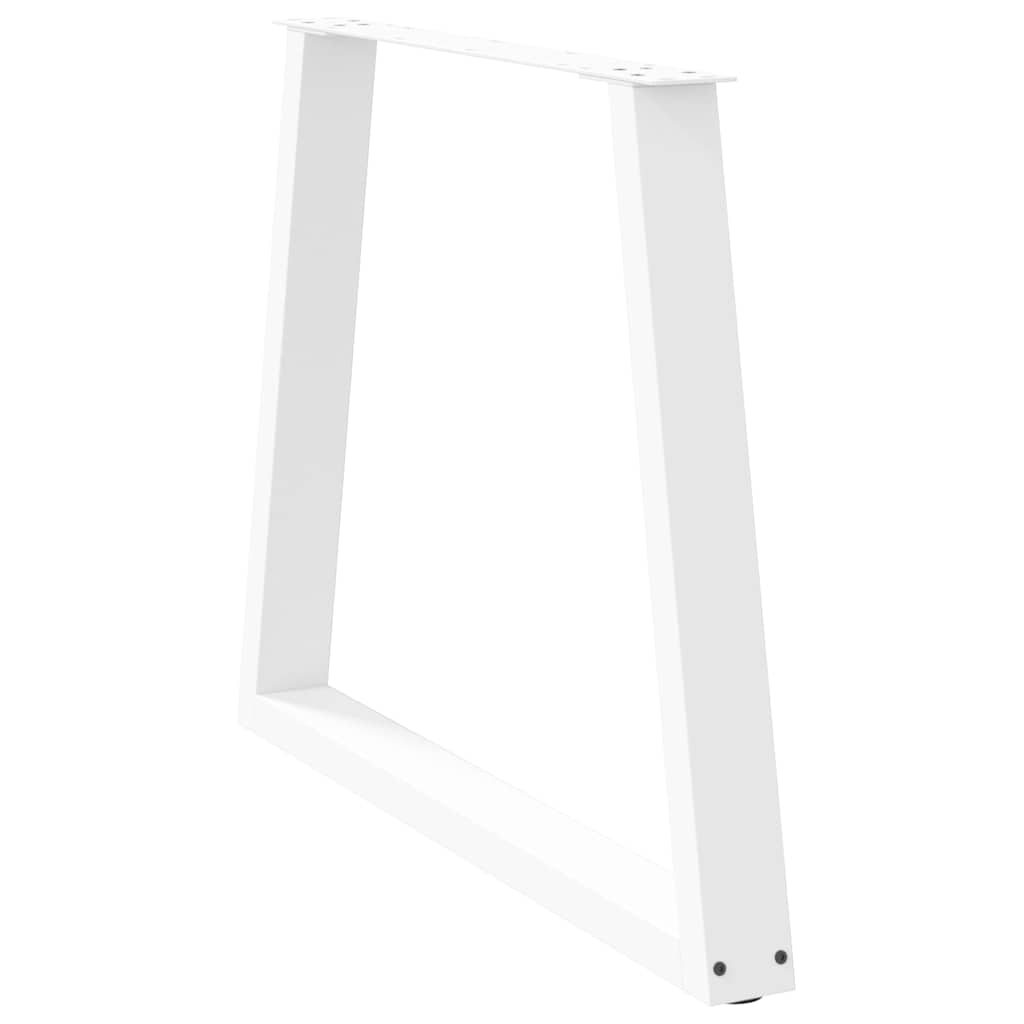 Pieds de table à manger en V, 3 pièces, blanc, 80 x (72-73,3) cm, acier