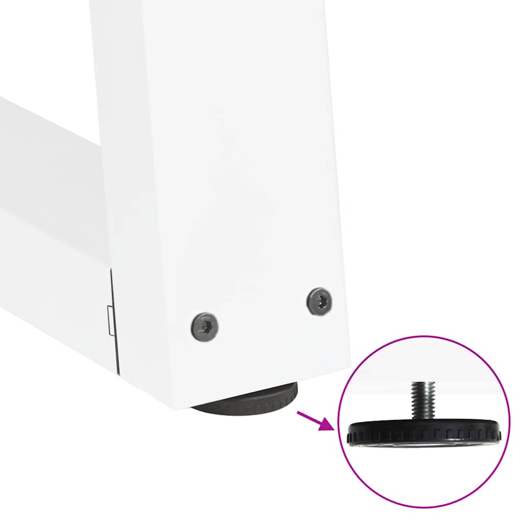 Pieds de table à manger en V, 3 pièces, blanc, 80 x (72-73,3) cm, acier
