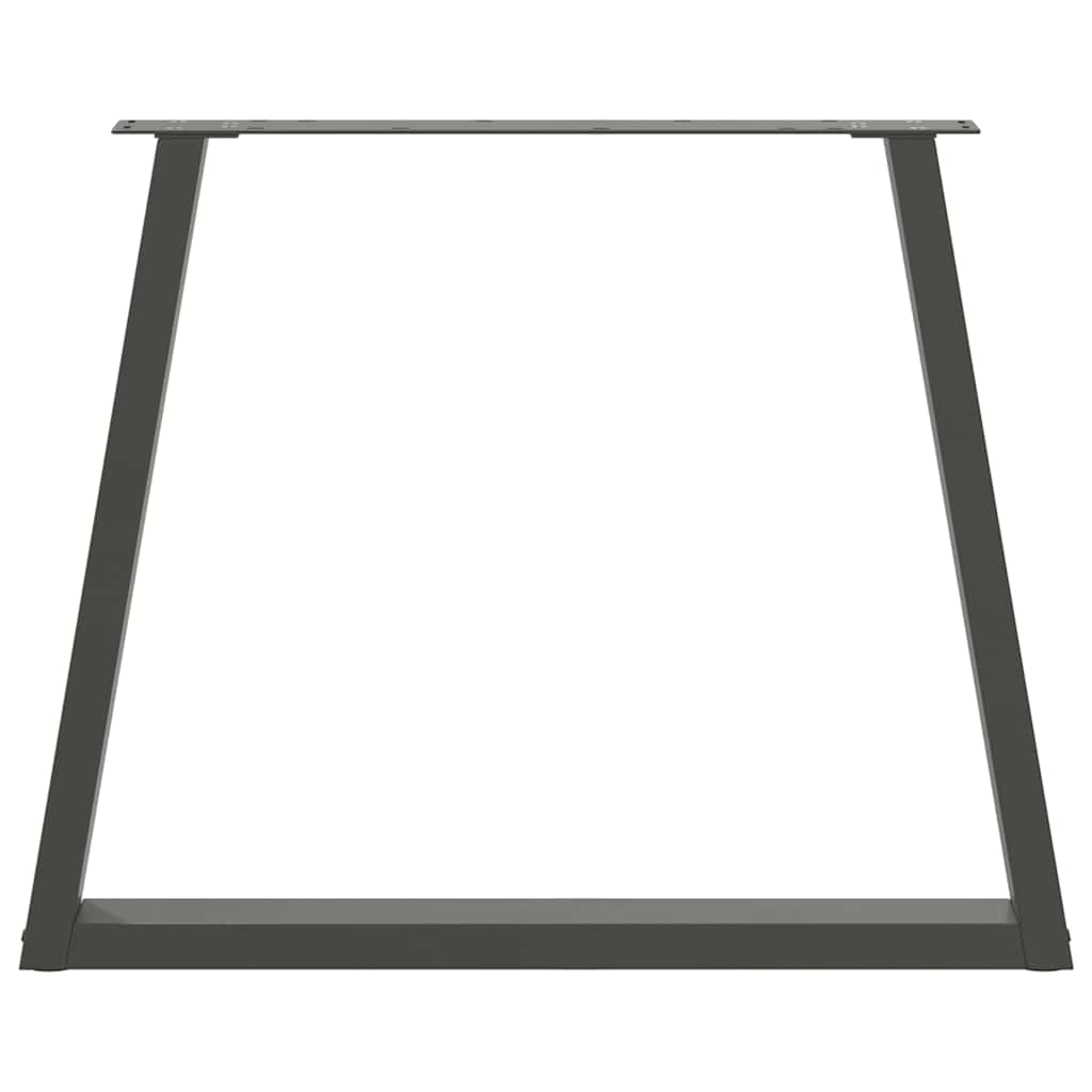 Pieds de table à manger en V 3 pièces anthracite 80x(72-73,3) cm acier