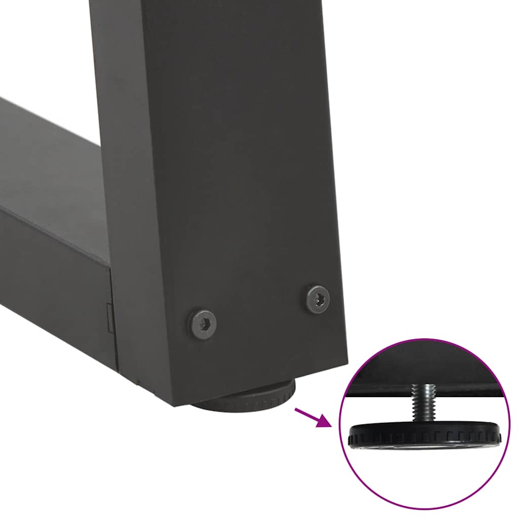 Pieds de table à manger en V 3 pièces anthracite 80x(72-73,3) cm acier