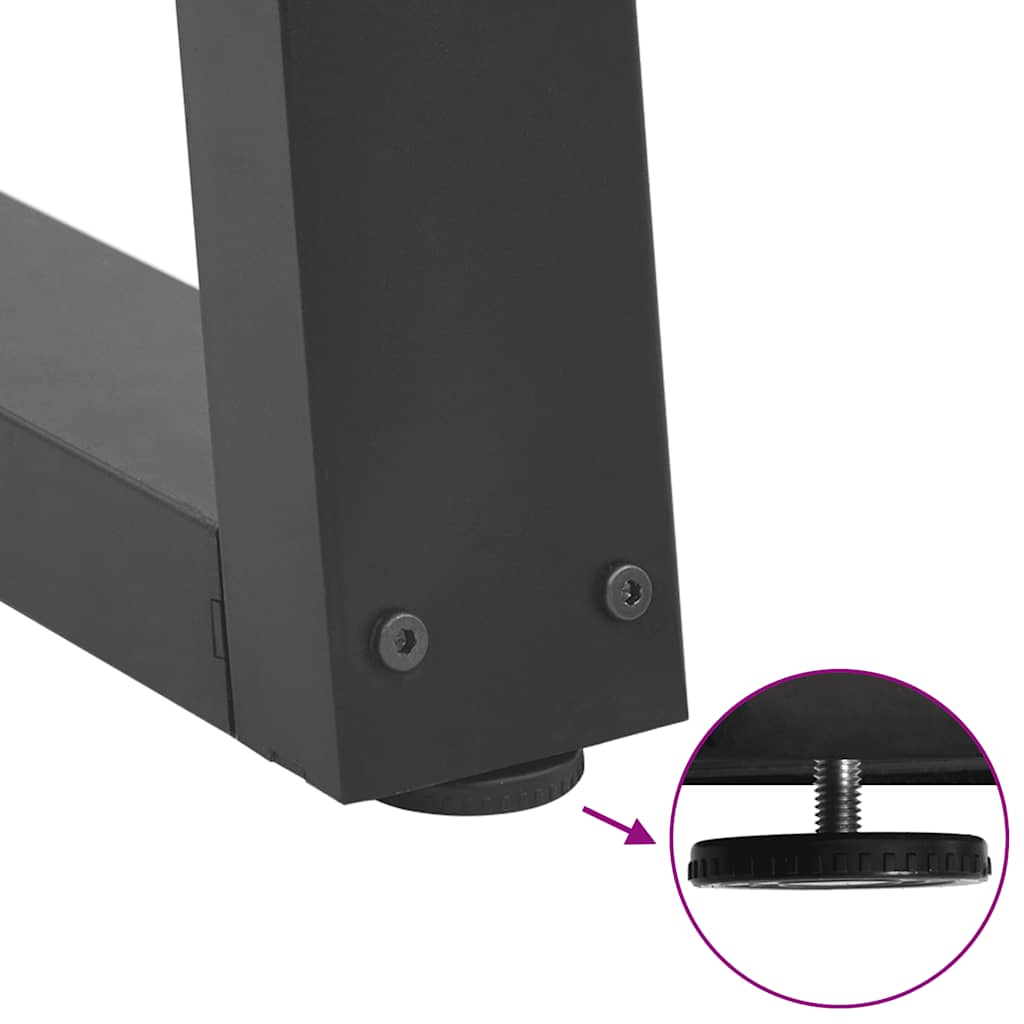 Pieds de table à manger en V 3 pièces anthracite 90x(72-73,3) cm acier