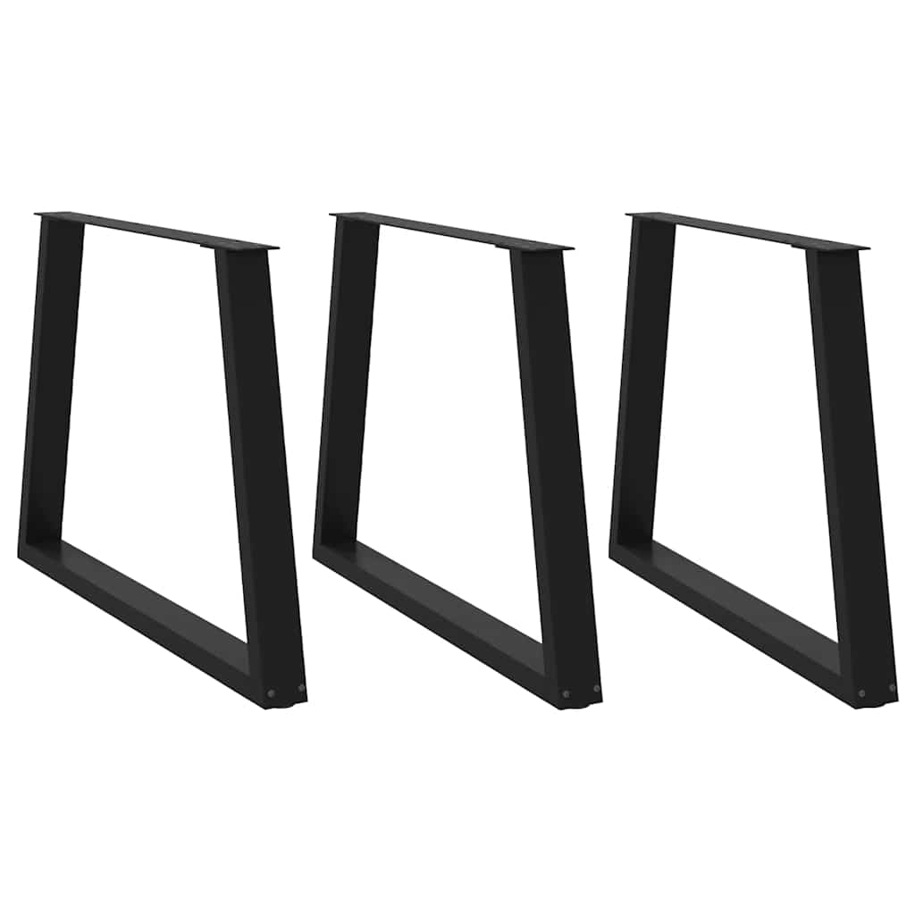 Pieds de table à manger en V, 3 pièces, noir, 100 x (72-73,3) cm, acier