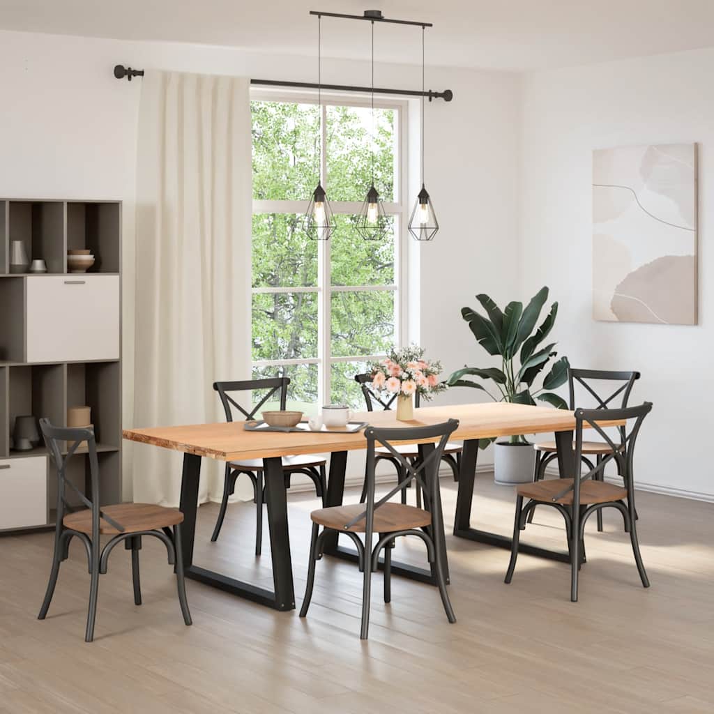 Pieds de table à manger en V, 3 pièces, noir, 100 x (72-73,3) cm, acier