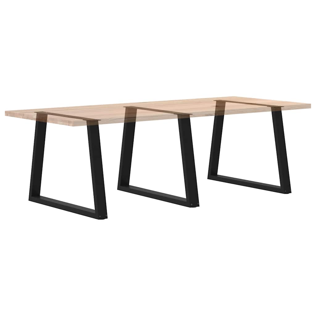 Pieds de table à manger en V, 3 pièces, noir, 100 x (72-73,3) cm, acier