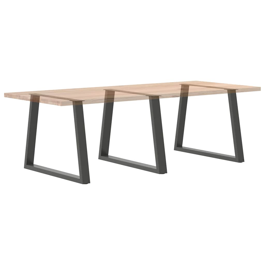 Pieds de table à manger en V 3 pièces anthracite 100x(72-73,3) cm acier