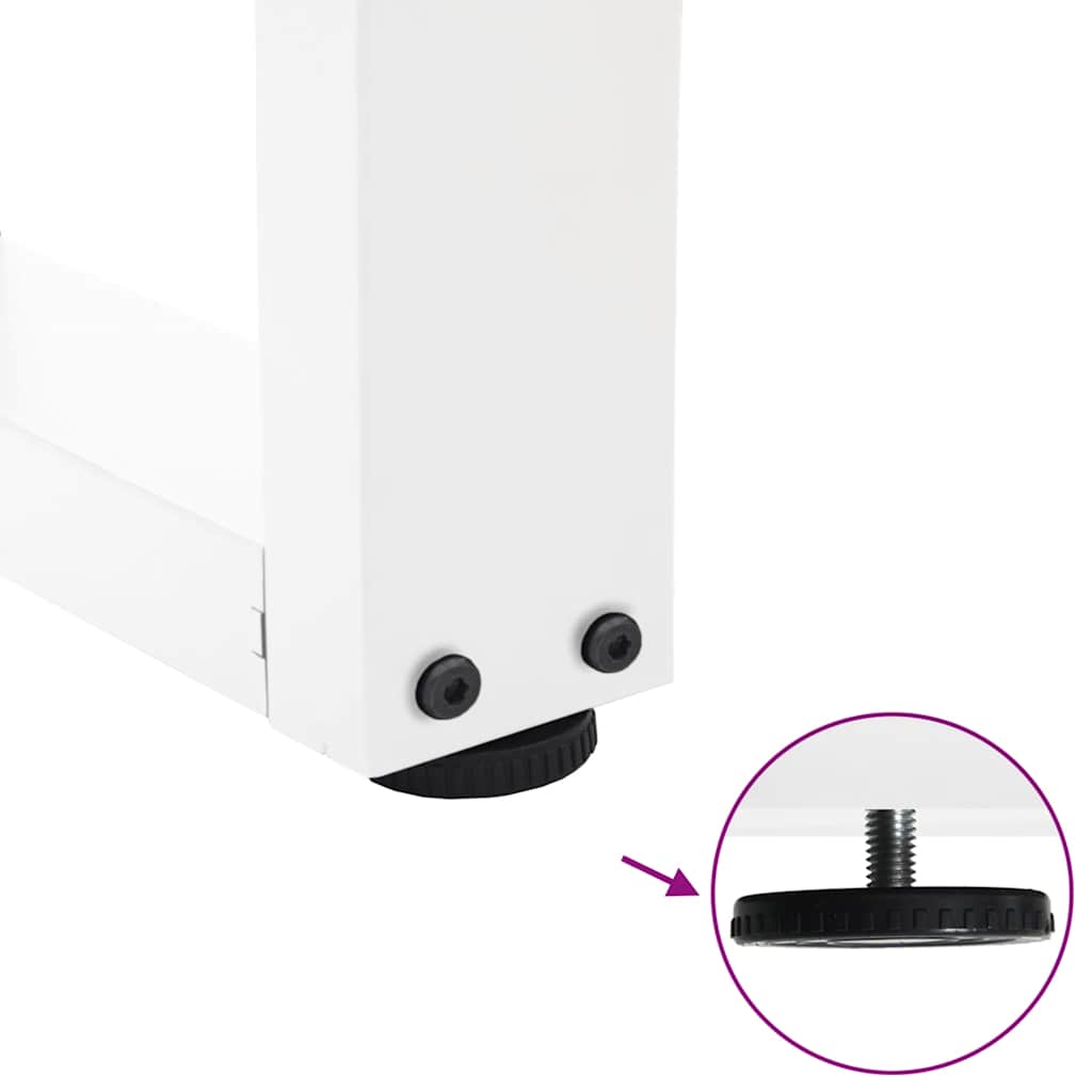 Pieds de table basse en V, 2 pièces, blanc, 30 x (30-31,3) cm, acier