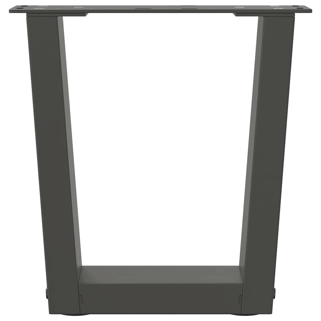 Pieds de table basse en V, 2 pièces, anthracite, 30 x (30-31,3) cm, acier