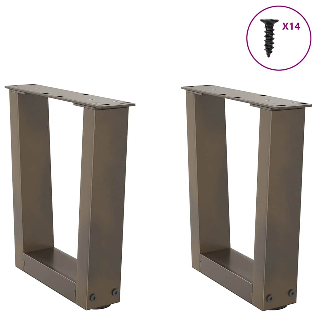 Pieds de table basse en V, 2 pièces, acier naturel, 30 x (30-31,3) cm