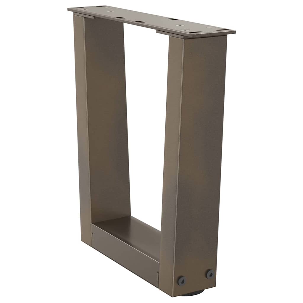 Pieds de table basse en V, 2 pièces, acier naturel, 30 x (30-31,3) cm