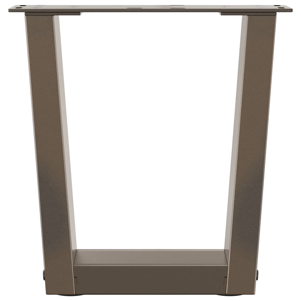 Pieds de table basse en V, 2 pièces, acier naturel, 30 x (30-31,3) cm