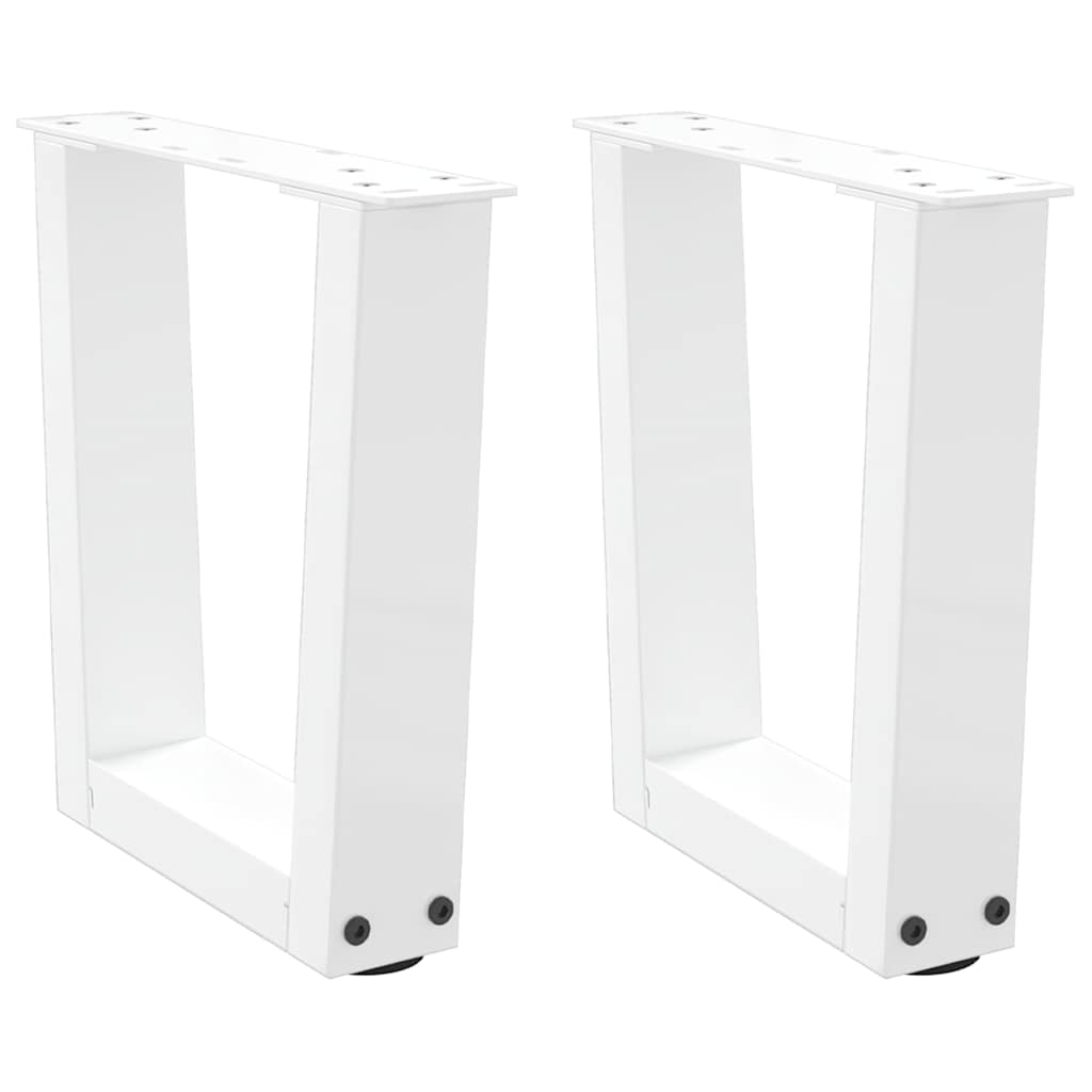 Pieds de table basse en V, 2 pièces, blanc, 40 x (30-31,3) cm, acier