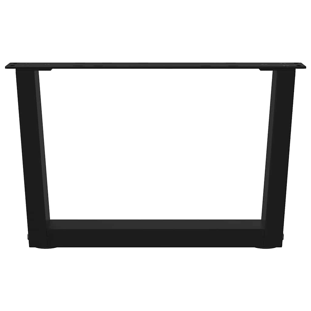 Pieds de table basse en V, 2 pièces, noir, 50 x (30-31,3) cm, acier