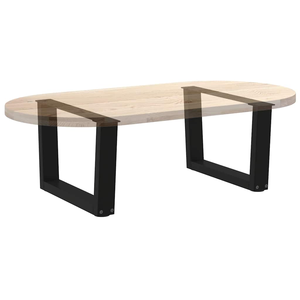 Pieds de table basse en V, 2 pièces, noir, 50 x (30-31,3) cm, acier