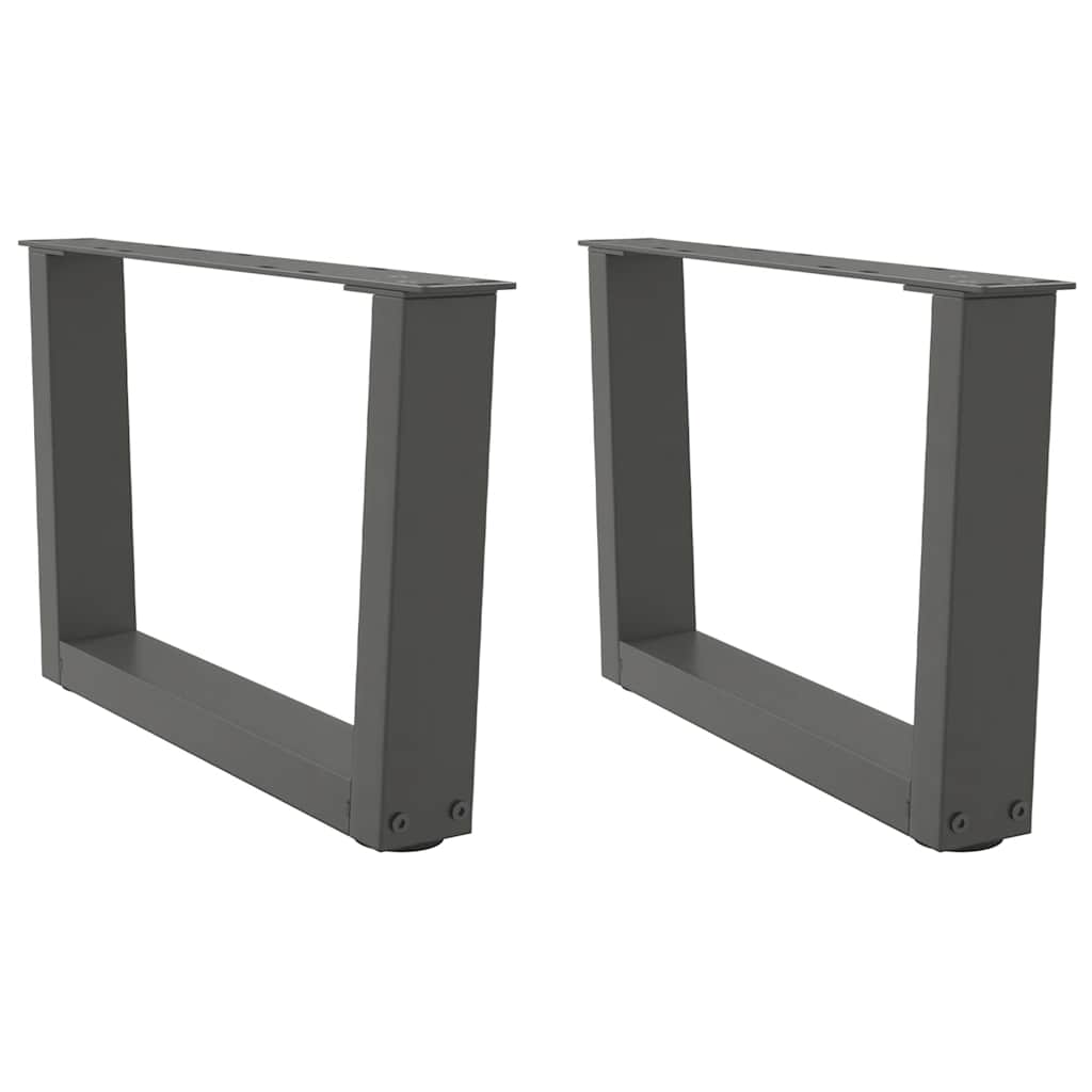 Dining table legs V-shape 2 pieces anthracite 50x(30-31.3) cm steel