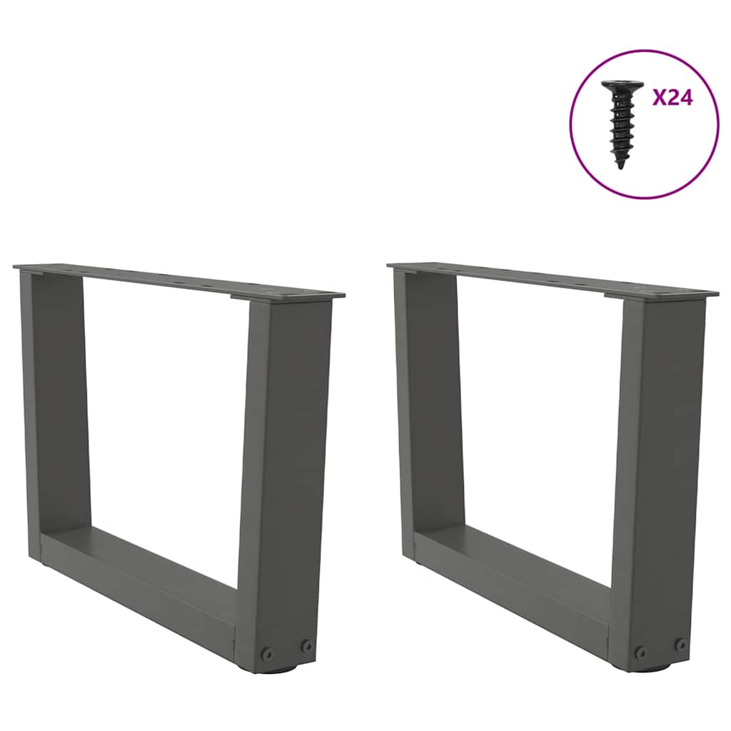 Dining table legs V-shape 2 pieces anthracite 50x(30-31.3) cm steel