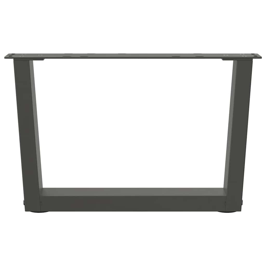 Dining table legs V-shape 2 pieces anthracite 50x(30-31.3) cm steel