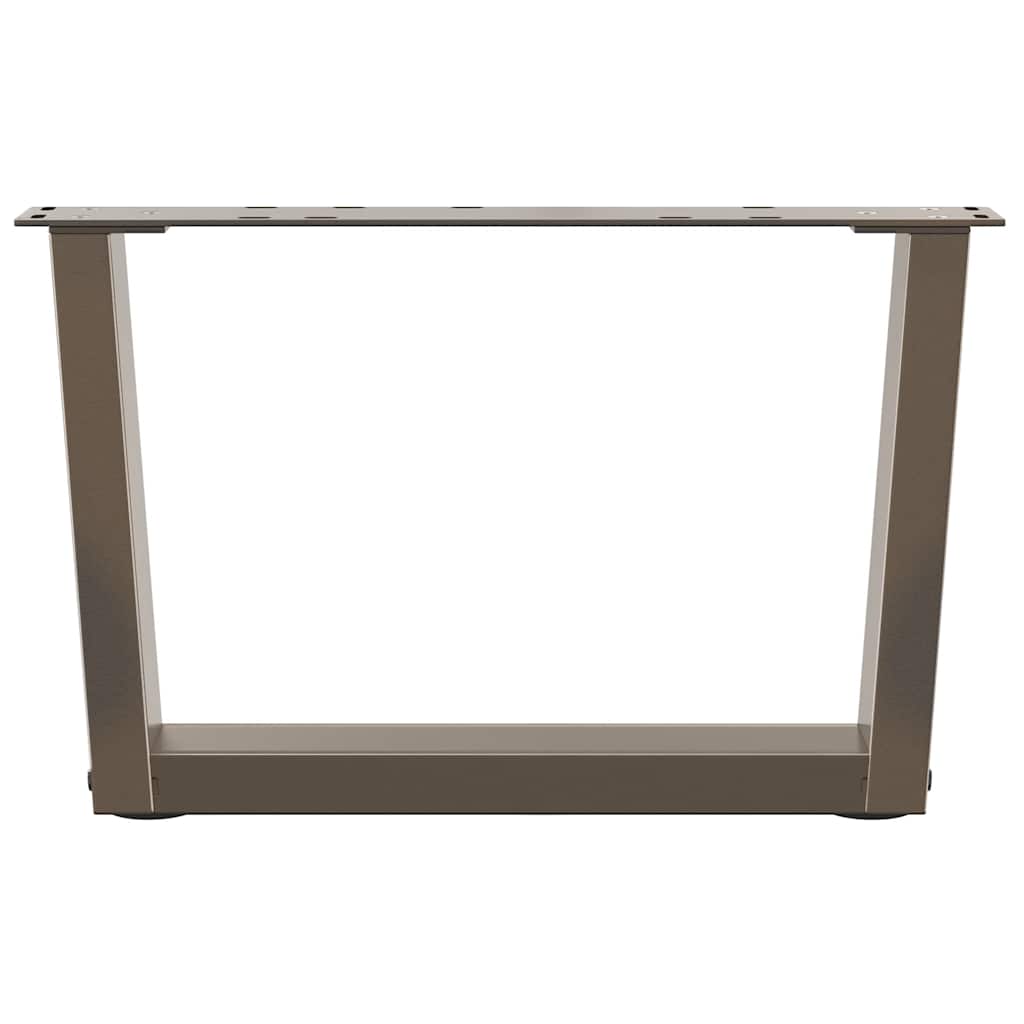 Pieds de table basse en V, 2 pièces, acier naturel, 50 x (30-31,3) cm