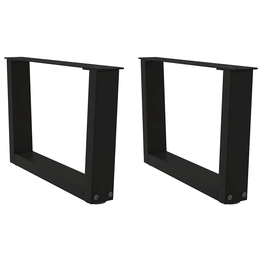 Pieds de table basse en V, 2 pièces, noir, 60 x (30-31,3) cm, acier