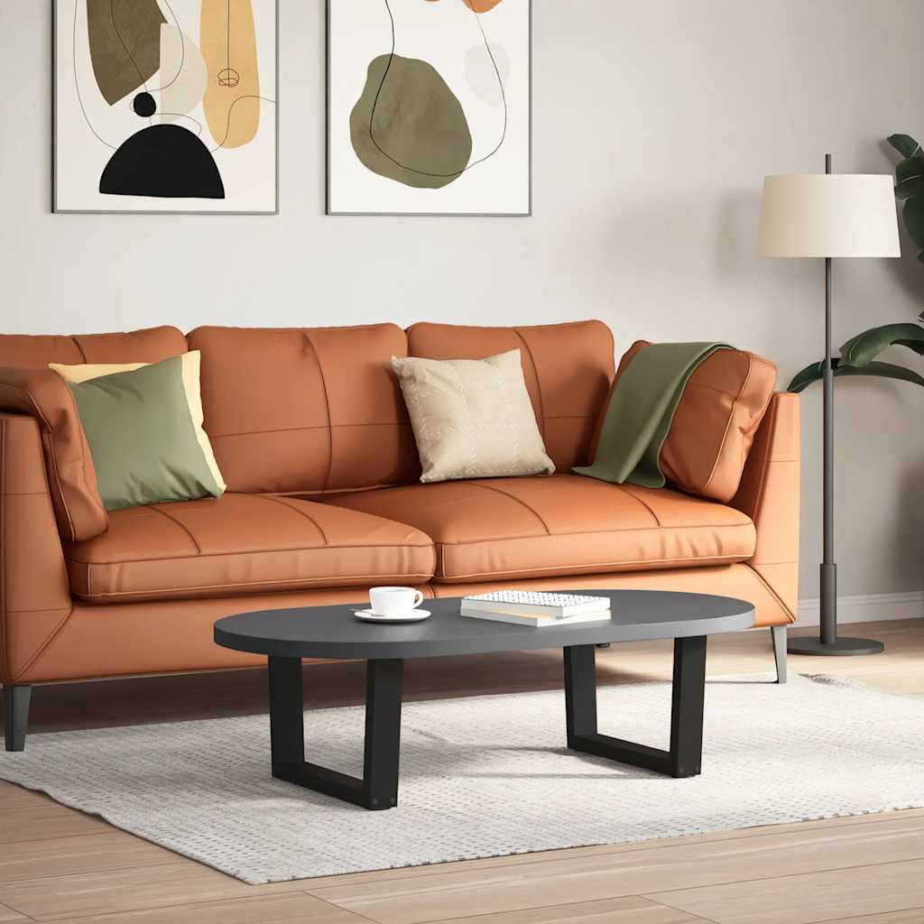 Pieds de table basse en V, 2 pièces, noir, 60 x (30-31,3) cm, acier