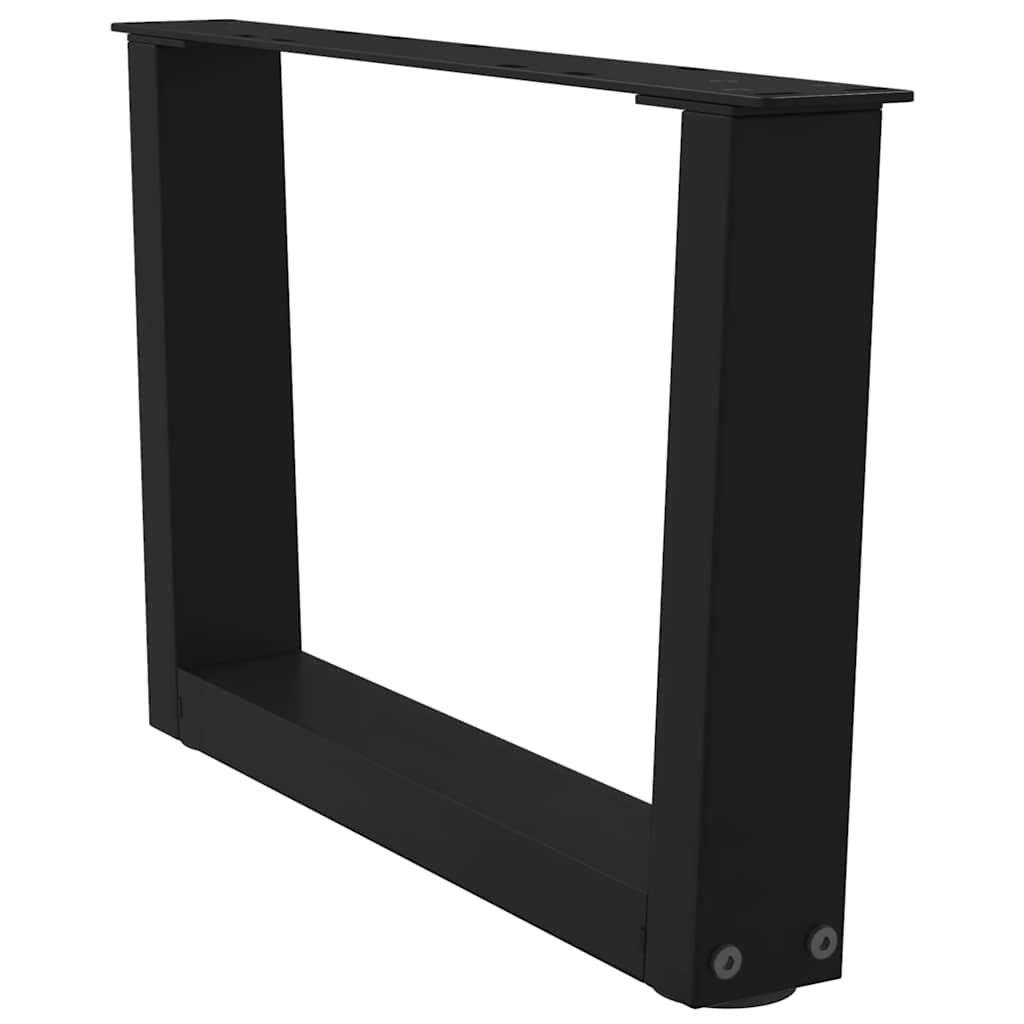 Pieds de table basse en V, 2 pièces, noir, 60 x (30-31,3) cm, acier