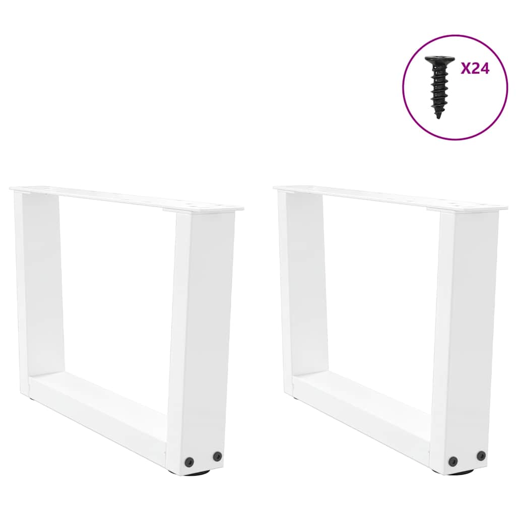 Pieds de table basse en V, 2 pièces, blanc, 60 x (30-31,3) cm, acier