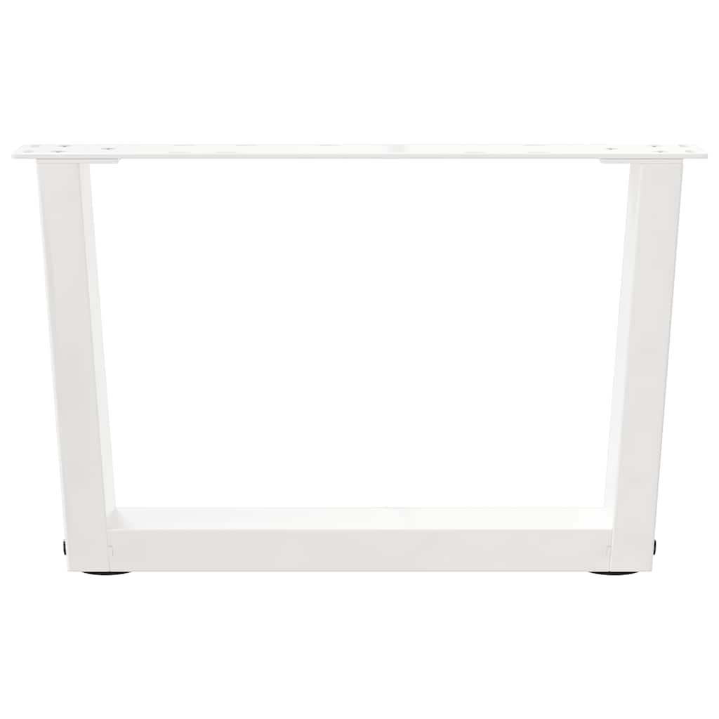 Pieds de table basse en V, 2 pièces, blanc, 60 x (30-31,3) cm, acier