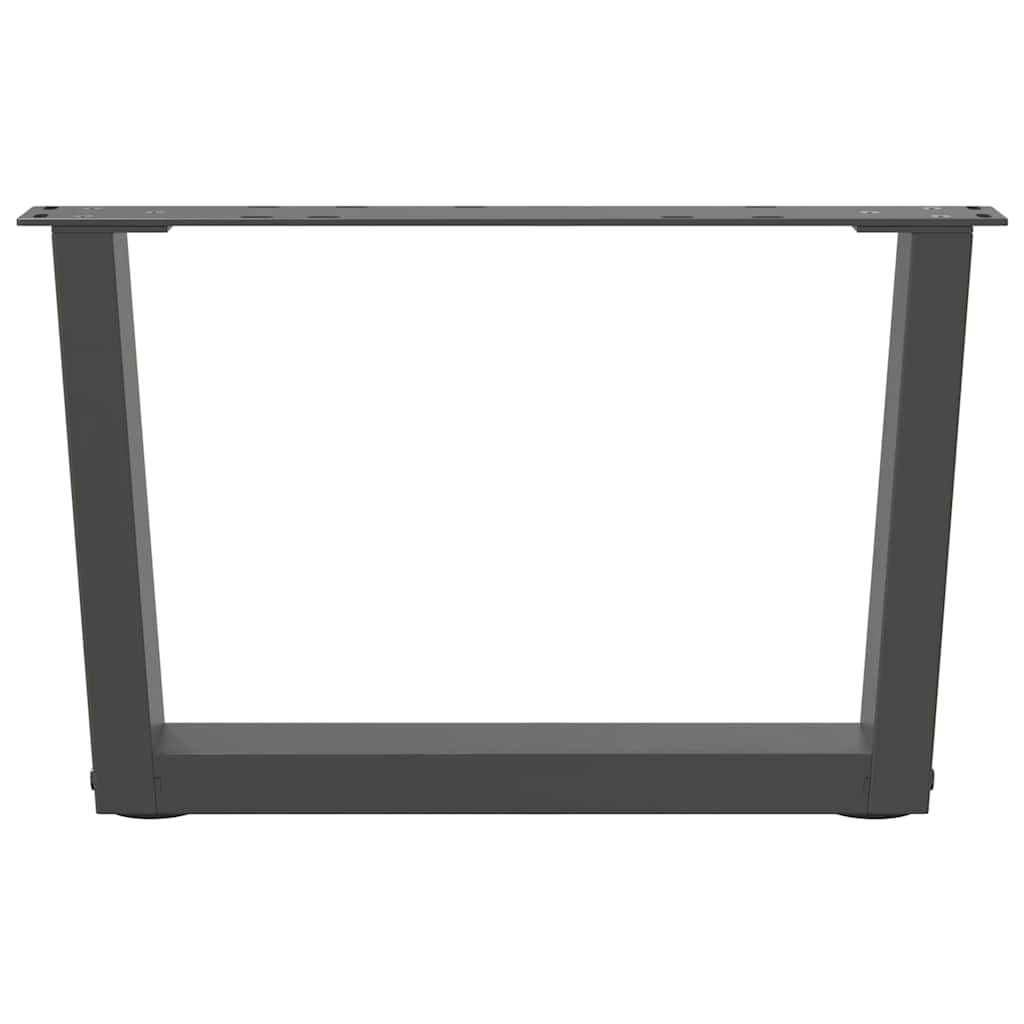 Pieds de table basse en V, 2 pièces, anthracite, 60 x (30-31,3) cm, acier