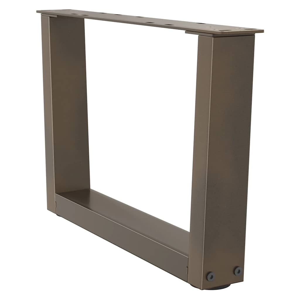 Pieds de table basse en V, 2 pièces, acier naturel, 60 x (30-31,3) cm