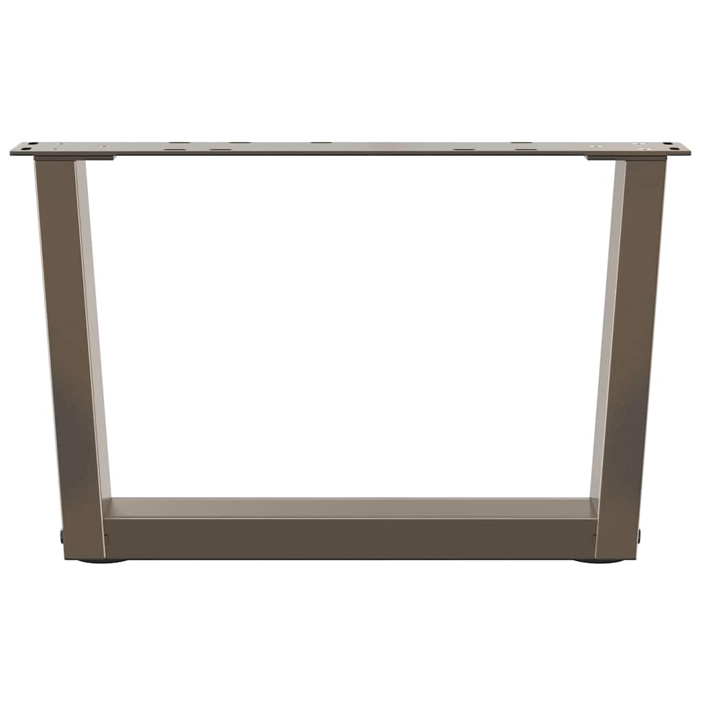 Pieds de table basse en V, 2 pièces, acier naturel, 60 x (30-31,3) cm