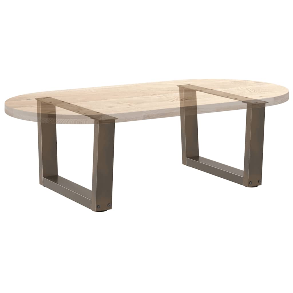 Pieds de table basse en V, 2 pièces, acier naturel, 60 x (30-31,3) cm