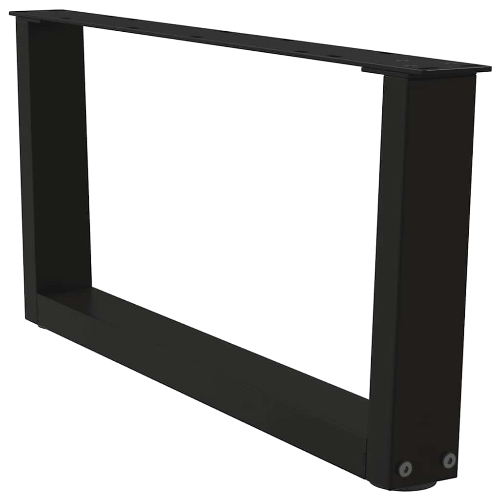 Pieds de table basse en V, 2 pièces, noir, 70 x (30-31,3) cm, acier