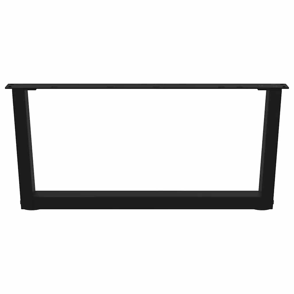 Pieds de table basse en V, 2 pièces, noir, 70 x (30-31,3) cm, acier