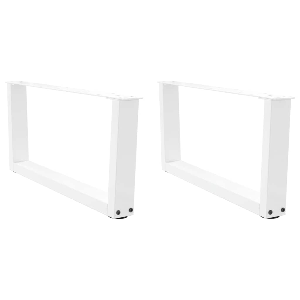 Pieds de table basse en V, 2 pièces, blanc, 70 x (30-31,3) cm, acier