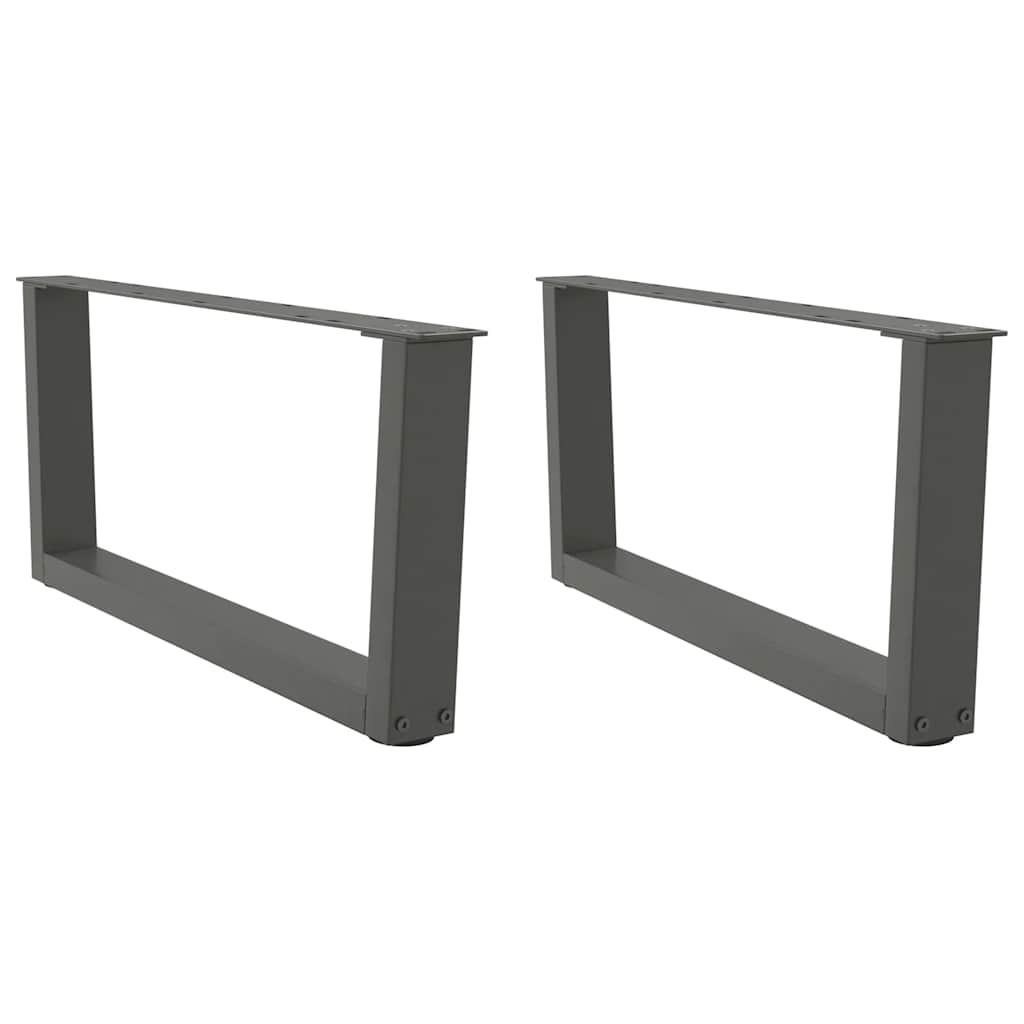 Pieds de table basse en V, 2 pièces, anthracite, 70 x (30-31,3) cm, acier