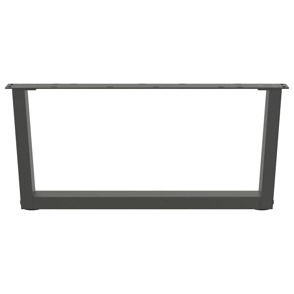 Pieds de table basse en V, 2 pièces, anthracite, 70 x (30-31,3) cm, acier