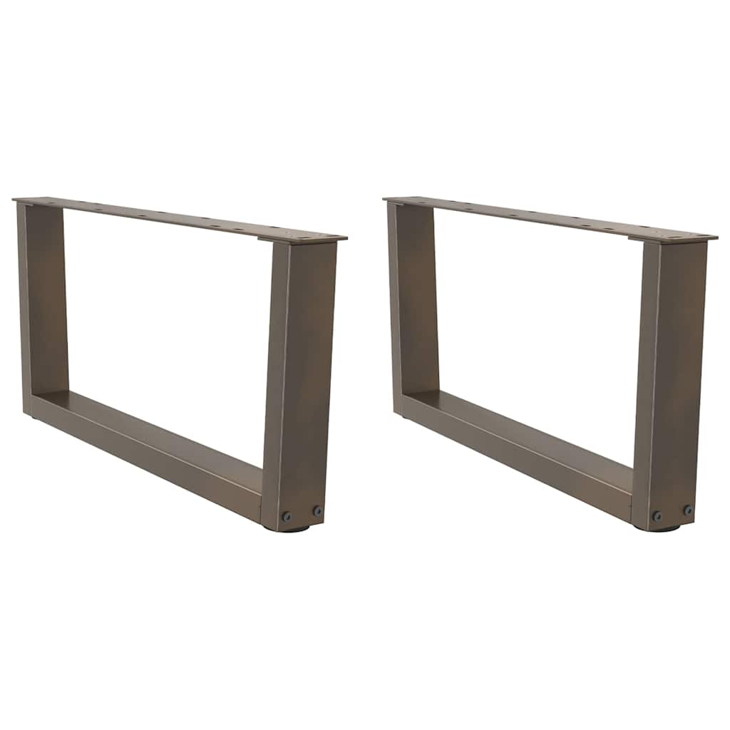 Pieds de table basse en V, 2 pièces, acier naturel, 70 x (30-31,3) cm