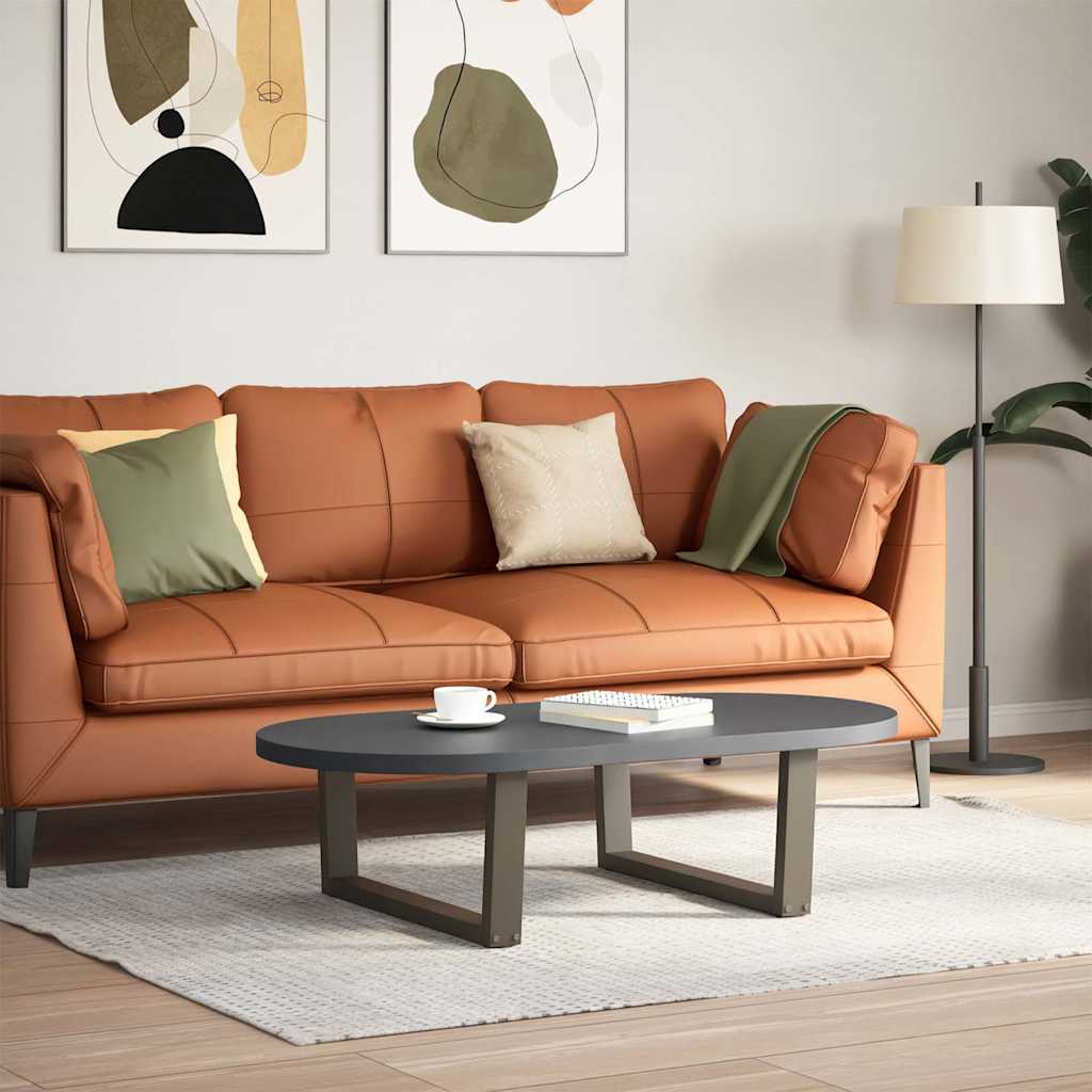 Pieds de table basse en V, 2 pièces, acier naturel, 70 x (30-31,3) cm
