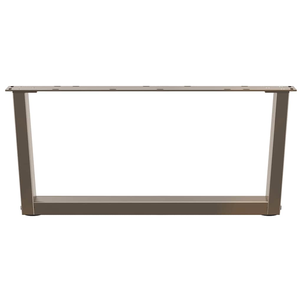 Pieds de table basse en V, 2 pièces, acier naturel, 70 x (30-31,3) cm