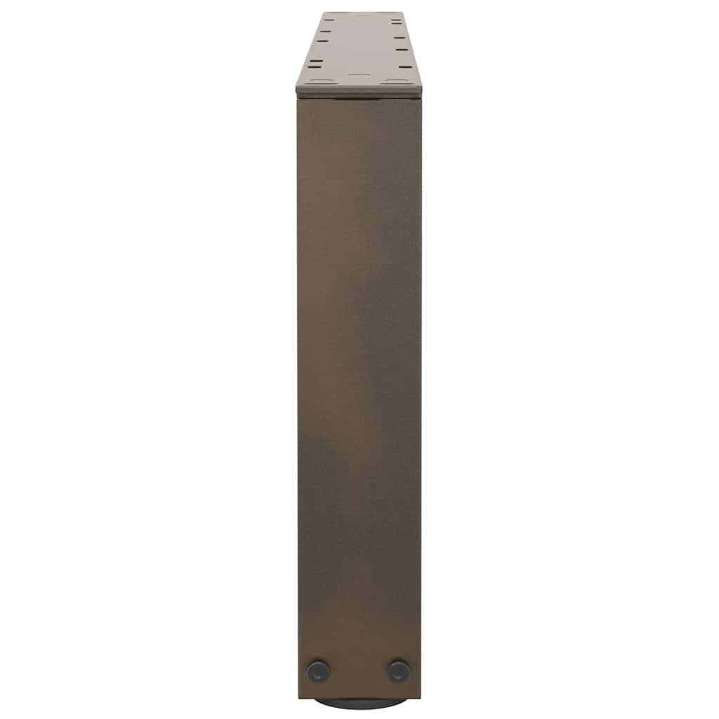 Pieds de table basse en V, 2 pièces, acier naturel, 70 x (30-31,3) cm