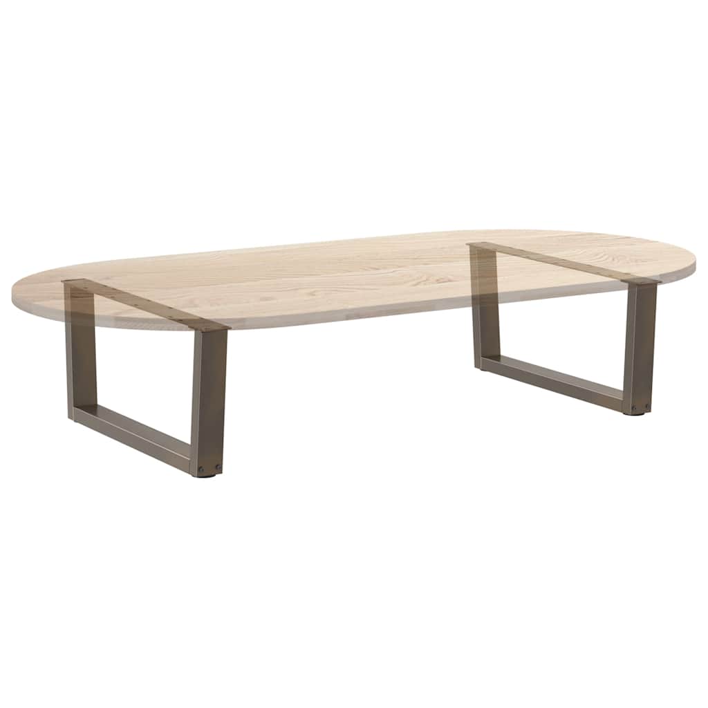 Pieds de table basse en V, 2 pièces, acier naturel, 70 x (30-31,3) cm