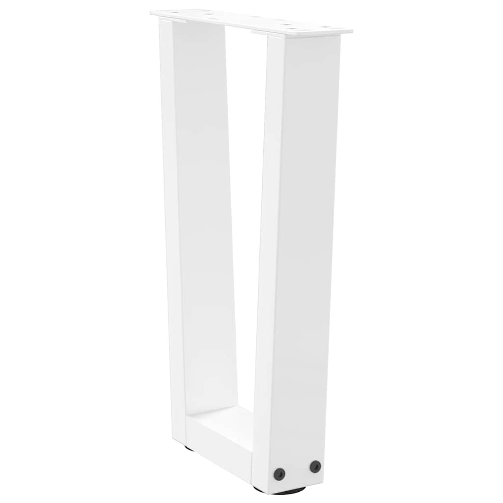 Pieds de table basse en V, 2 pièces, blanc, 28 x (42-43,3) cm, acier