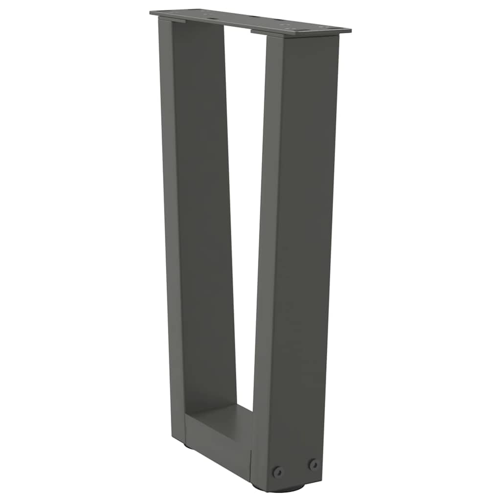 Pieds de table basse en V, 2 pièces, anthracite, 28 x (42-43,3) cm, acier