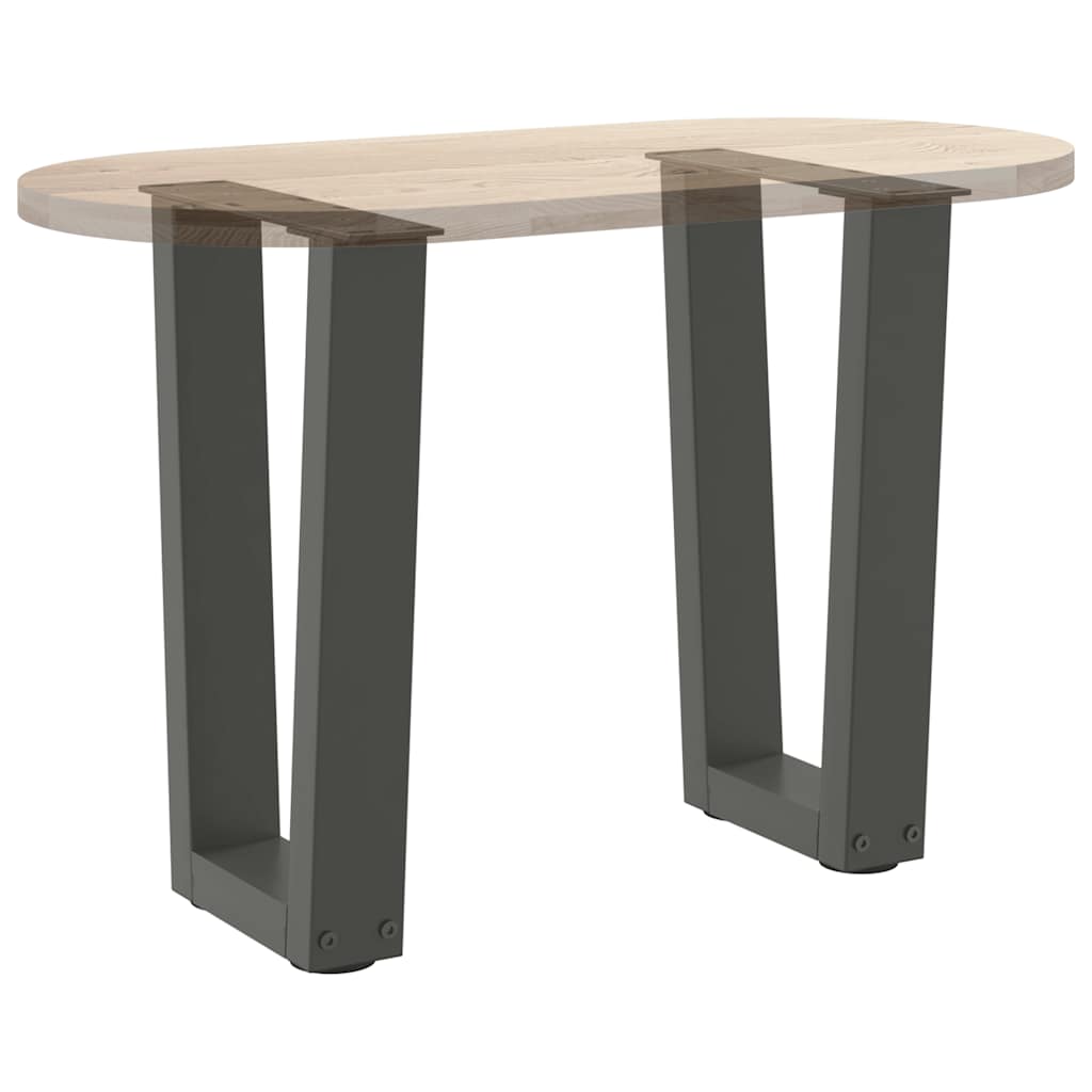 Pieds de table basse en V, 2 pièces, anthracite, 28 x (42-43,3) cm, acier