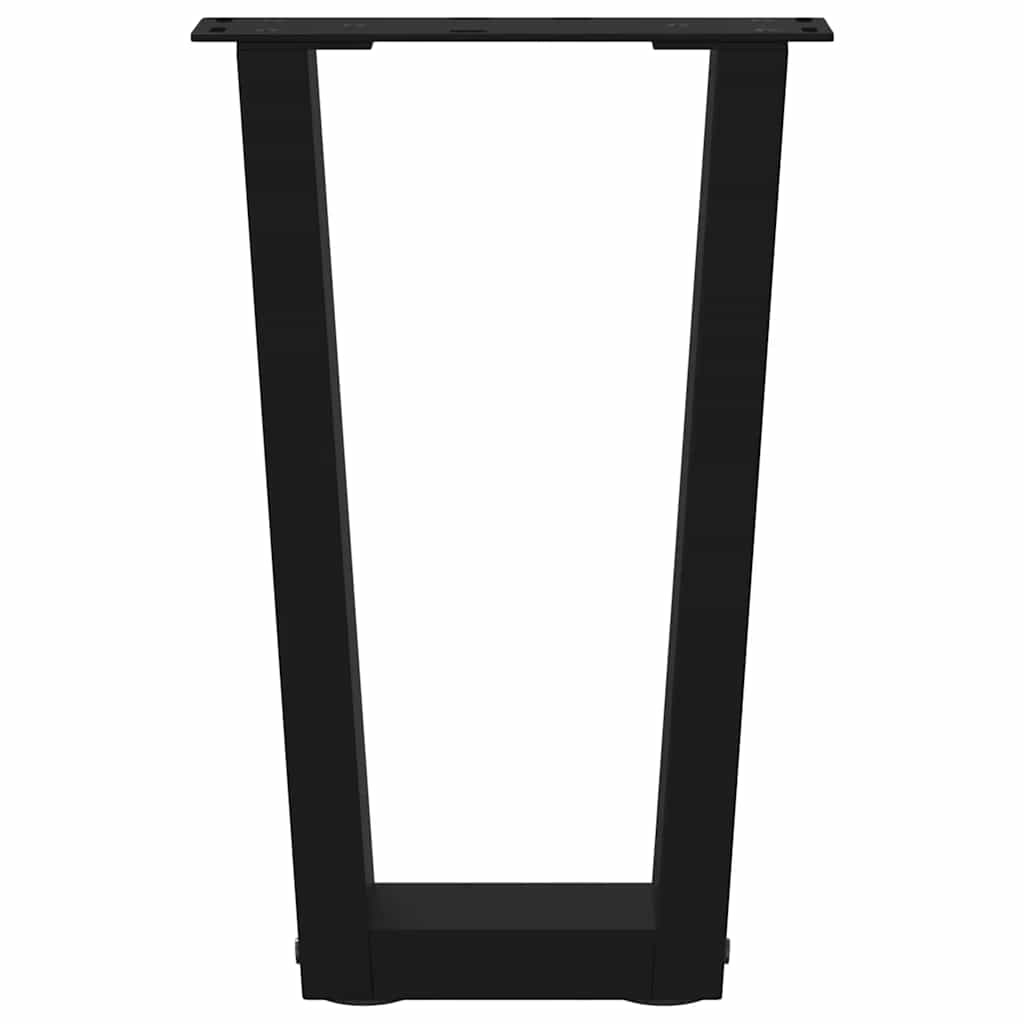 Dining table legs V-shape 2 pieces black 38x(42-43.3) cm steel