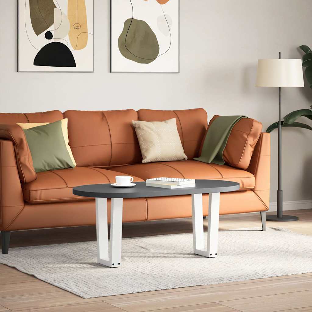 Pieds de table basse en V, 2 pièces, blanc, 38 x (42-43,3) cm, acier