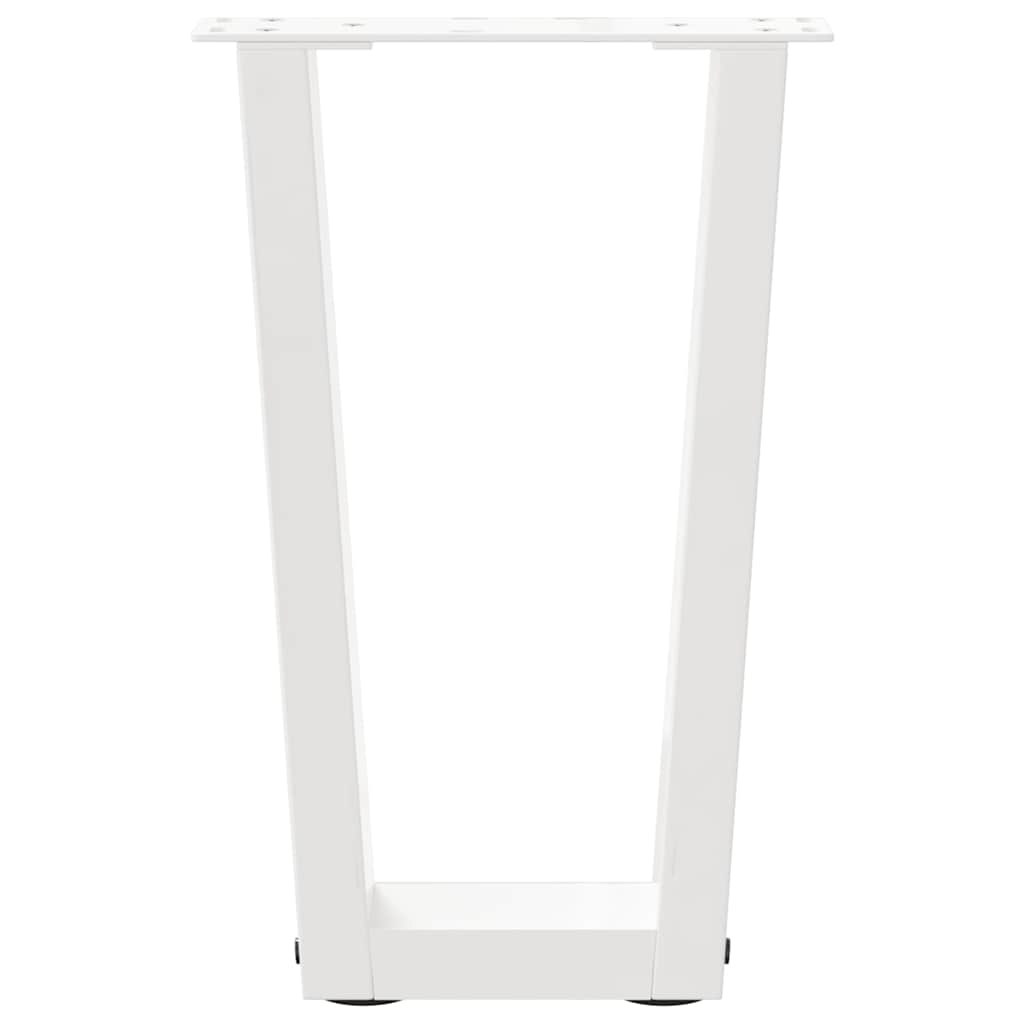 Pieds de table basse en V, 2 pièces, blanc, 38 x (42-43,3) cm, acier