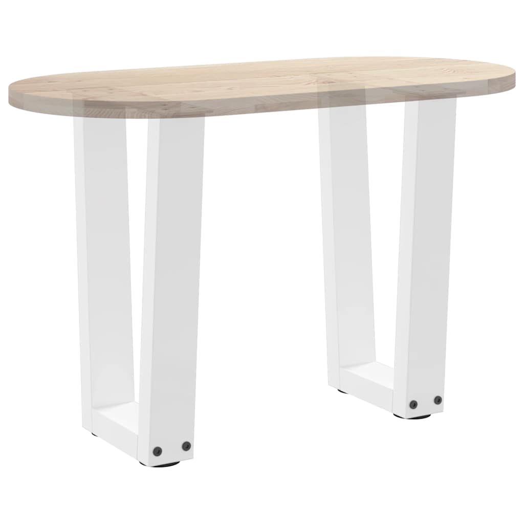 Pieds de table basse en V, 2 pièces, blanc, 38 x (42-43,3) cm, acier
