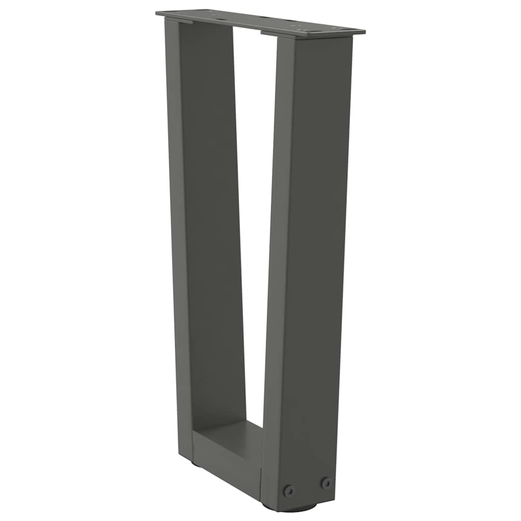 Pieds de table basse en V, 2 pièces, anthracite, 38 x (42-43,3) cm, acier