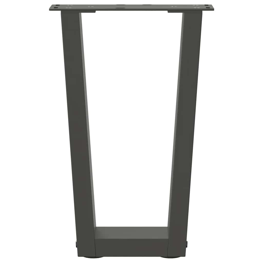 Pieds de table basse en V, 2 pièces, anthracite, 38 x (42-43,3) cm, acier